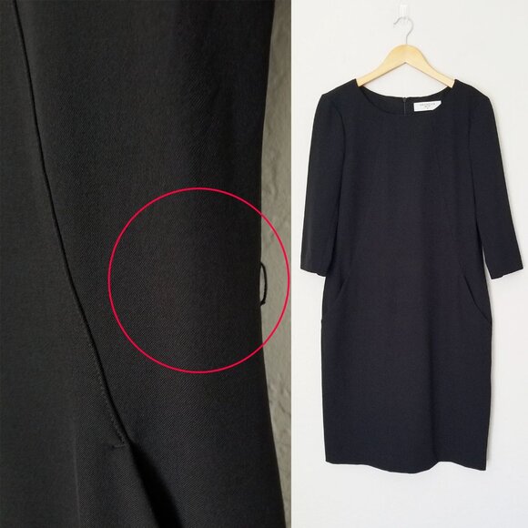 MM Lafleur The Etsuko Dress 12 Black Sheath Office Classic Designer No Belt $265 - Picture 16 of 16